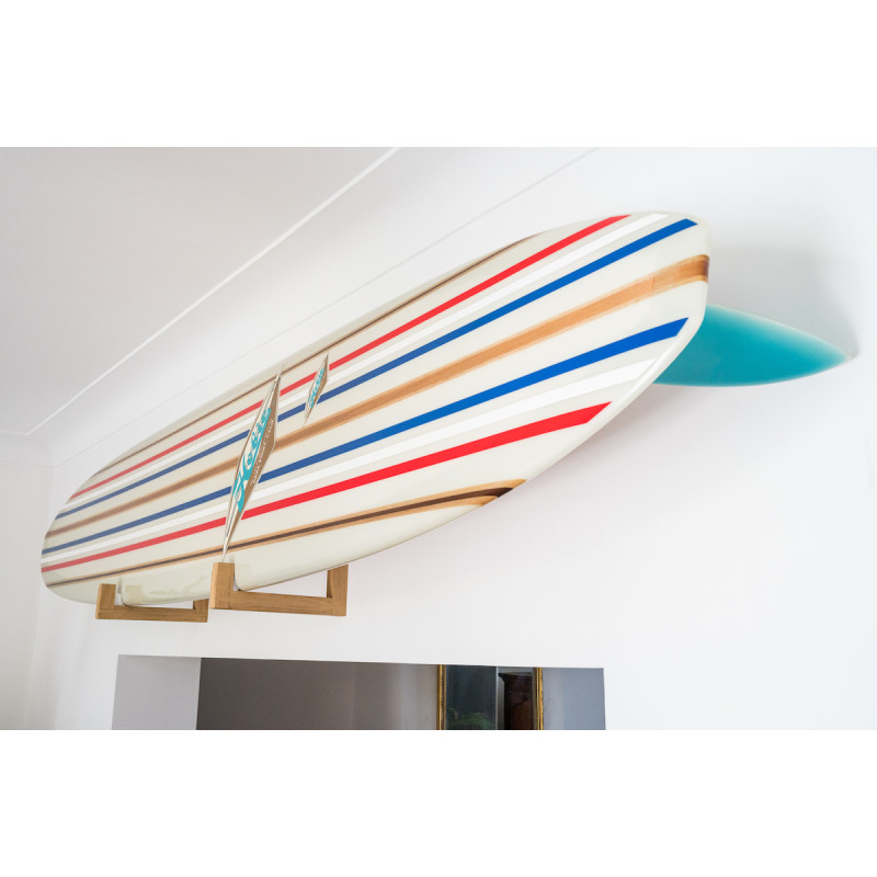 Support mural pour planche de surf avec patins en feutre - Bois defrên