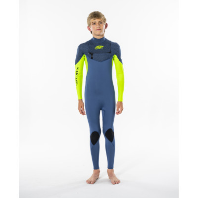 Combinaison de Surf 3/2 Rip Curl Enfant Dawn Patrol Chest Zip - Bleu
