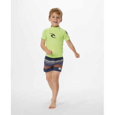 Lycra Enfant Anti-UV Rip Curl à manches courtes Brand Wave - Lime