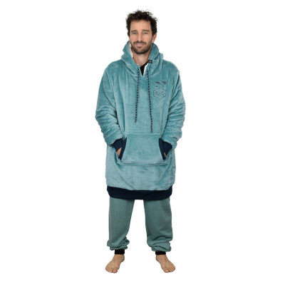 Poncho All In Plaid - Blue Green