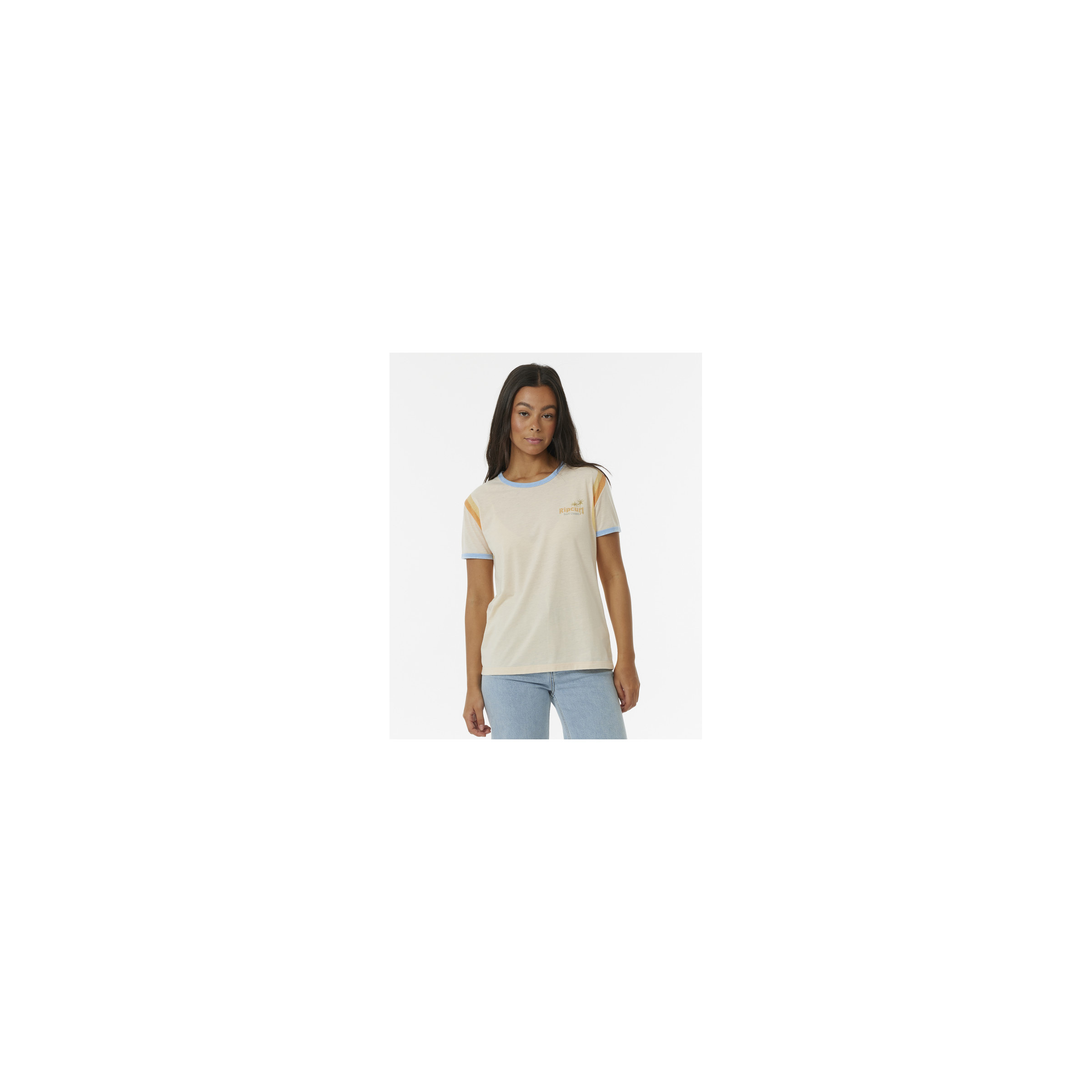 T-Shirt Rip Curl Femme Ringer Surf Revival