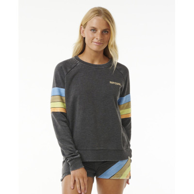 Sweat Rip Curl High Tide Surf Raglan - Washed Black