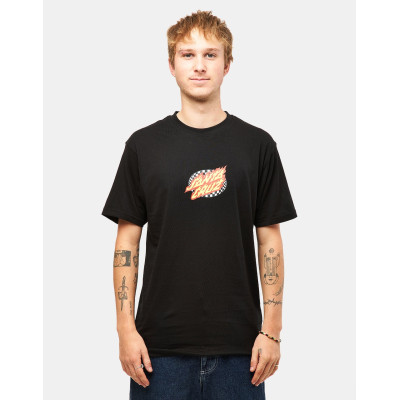 T-Shirt Santa Cruz Check Oval Flame Front - Black