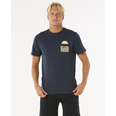 T-Shirt Rip Curl Sun Soaker Pocket  - Dark Navy