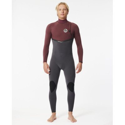 Combinaison de Surf 3/2 Rip Curl Homme Flashbomb Zip Free - Maroon