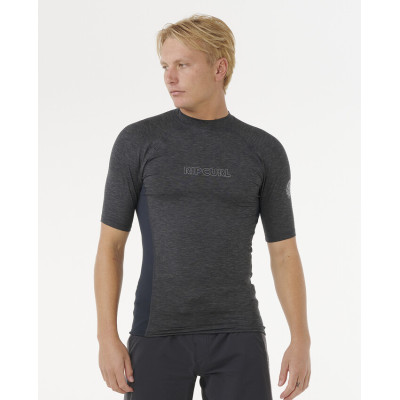 Lycra Manches Courtes Rip Curl Homme Dawn Patrol UPF Perf - Black Marled