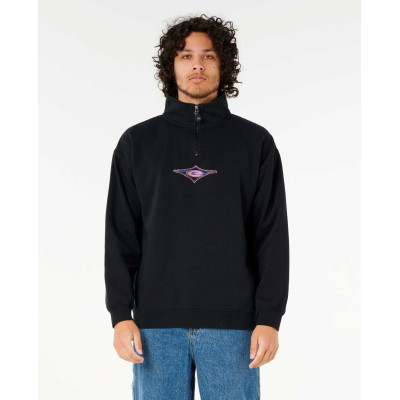 Sweat 1/4 Zip Rip Curl Raw Energy  - Black
