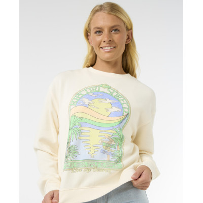 Sweat Rip Curl Femme Sun & Sea Relaxed  - Bone