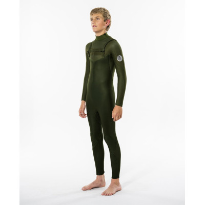 Combinaison Rip Curl Enfant Dawn Patrol Perforance 5/3 Chest Zip - Green