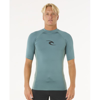 Lycra Manches Courtes Rip Curl Homme Waves Perf UPF50 - Bluestone