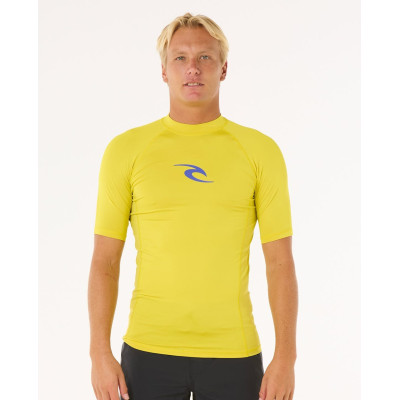 Lycra Manches Courtes Rip Curl Homme Waves Perf UPF50 - Sulphur