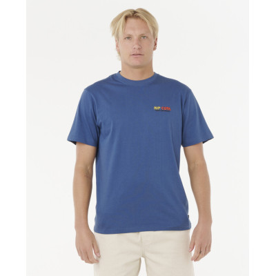 T-Shirt Rip Curl Surf Revival Lined Up - Light Navy