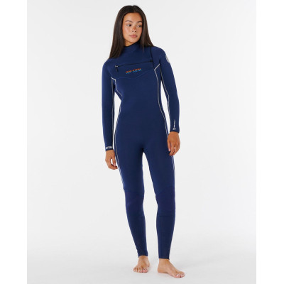Combinaison de Surf 3/2 Rip Curl Femme Dawn Patrol Stephanie Gilmore Chest Zip - Navy