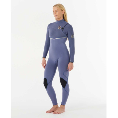Combinaison de Surf 4/3 Rip Curl Femme E Bomb Zip free - Grey Blue