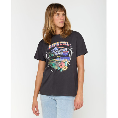 T-Shirt Rip Curl Pacific Rider Relaxed - Washed Black