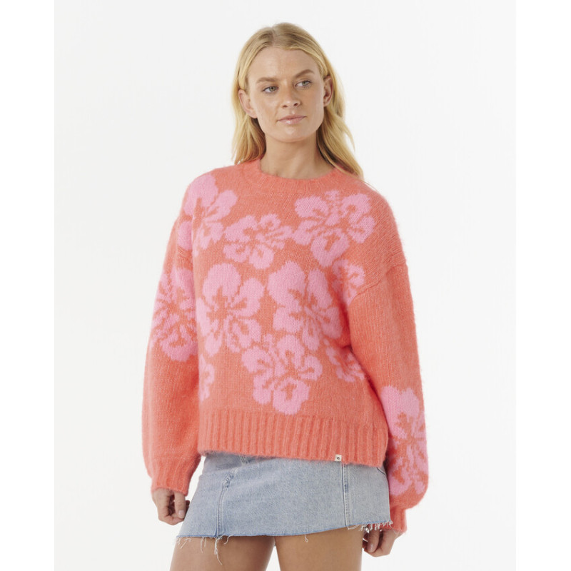 Pull Rip Curl Hibiscus Heat Jacquard Crew