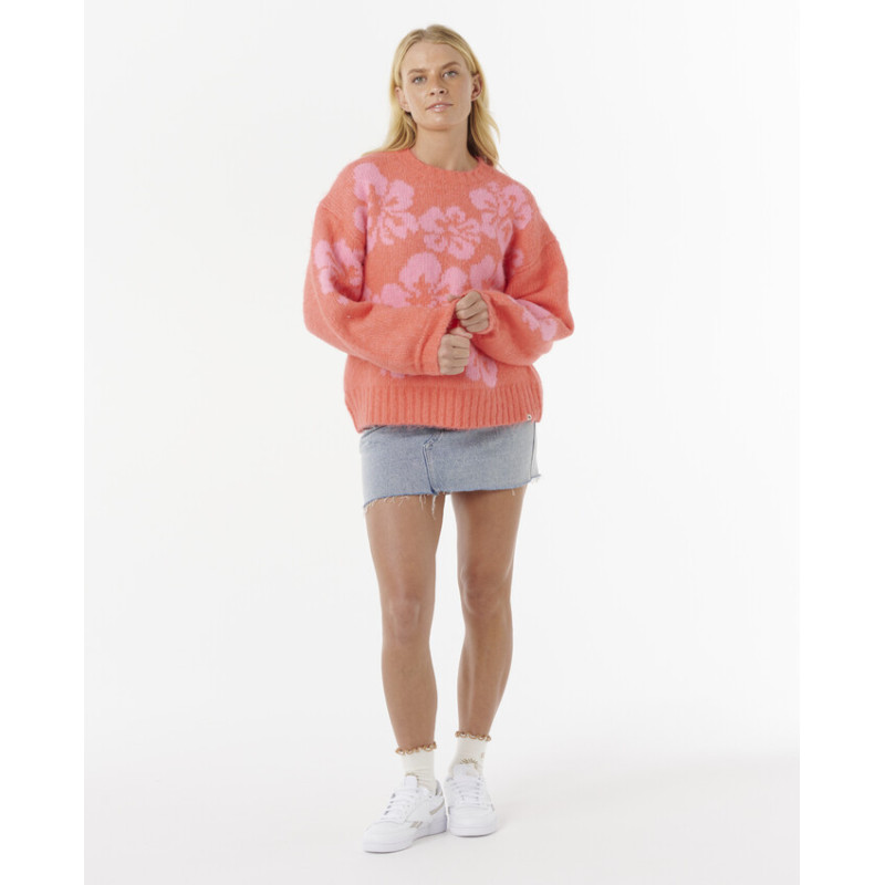 Pull Rip Curl Hibiscus Heat Jacquard Crew
