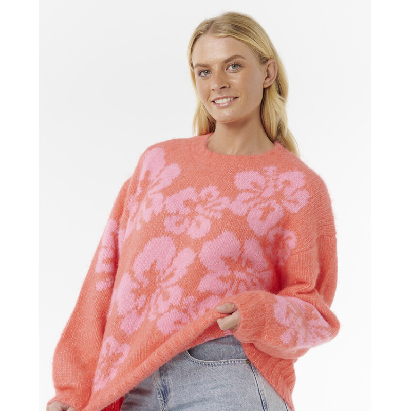 Pull Rip Curl Hibiscus Heat Jacquard Crew