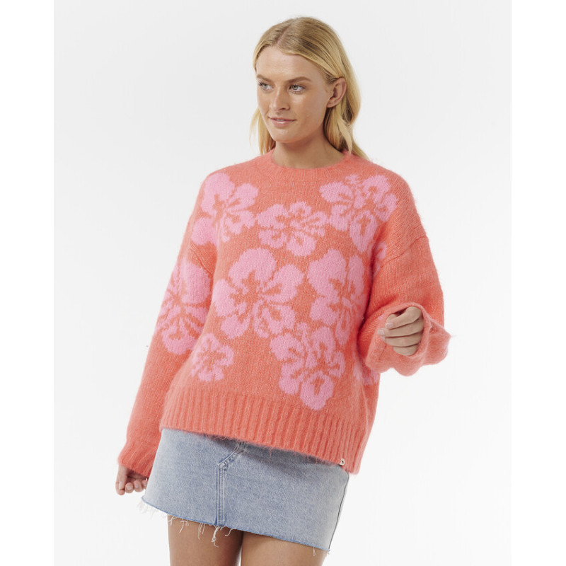 Pull Rip Curl Hibiscus Heat Jacquard Crew