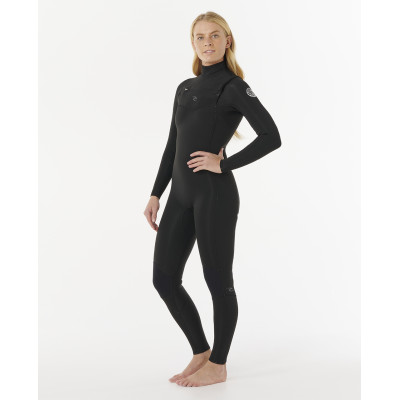 Combinaison de Surf 4/3 Rip Curl Femme Dawn Patrol Pro Chest Zip - Black