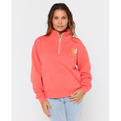 Sweat 1/4 Zip Rip Curl Half - Watermelon