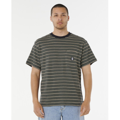 T-Shirt Rip Curl Search Stripe - Black