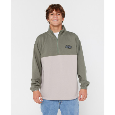 Sweat 1/4 Zip Rip Curl Heritage Oval - Cactus Green
