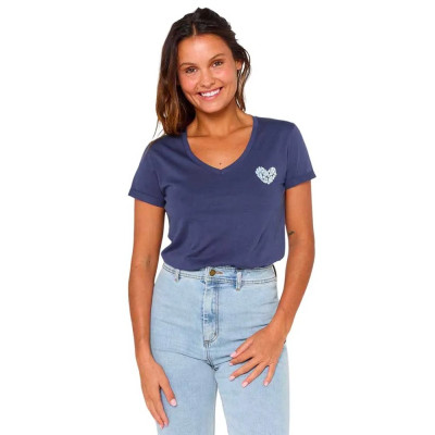 T-Shirt Rip Curl Heart V Neck - Navy