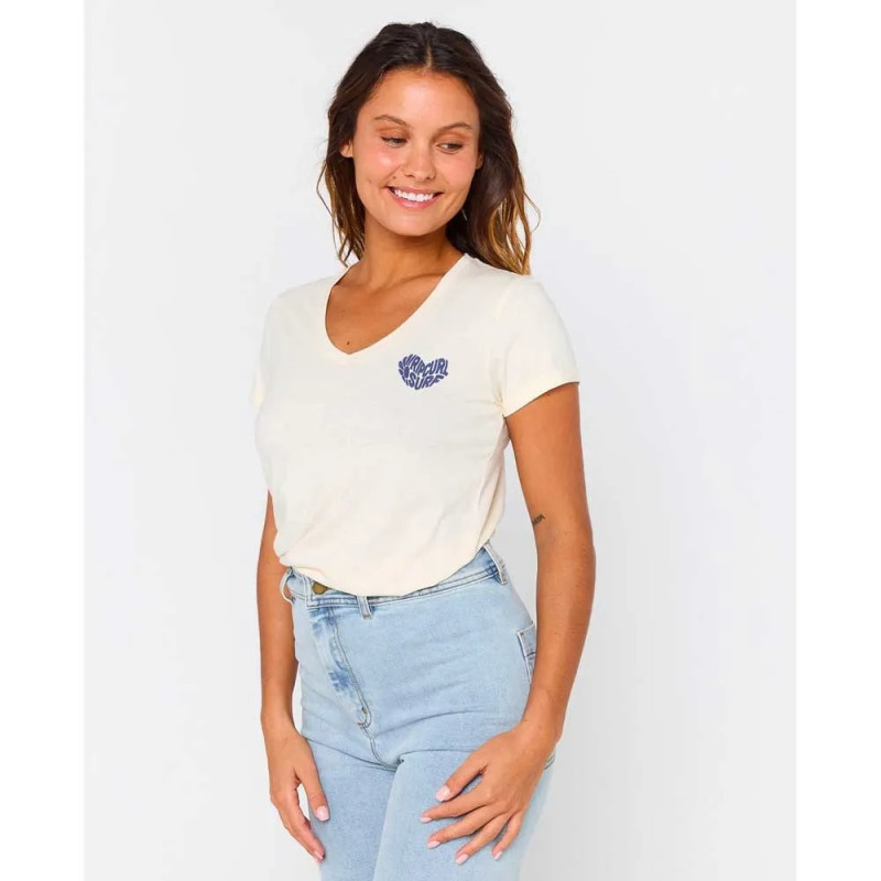 T-Shirt Rip Curl Heart V Neck