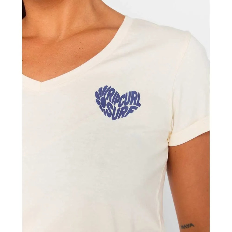 T-Shirt Rip Curl Heart V Neck
