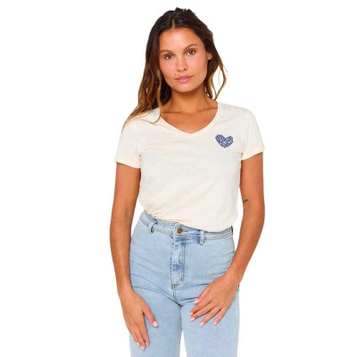 T-Shirt Rip Curl Heart V Neck - Bone