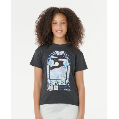 T-Shirt Fille Rip Curl Sunset Skies - Washed Black