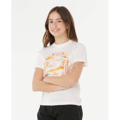 T-Shirt Fille Rip Curl Sunset Skies - Bone