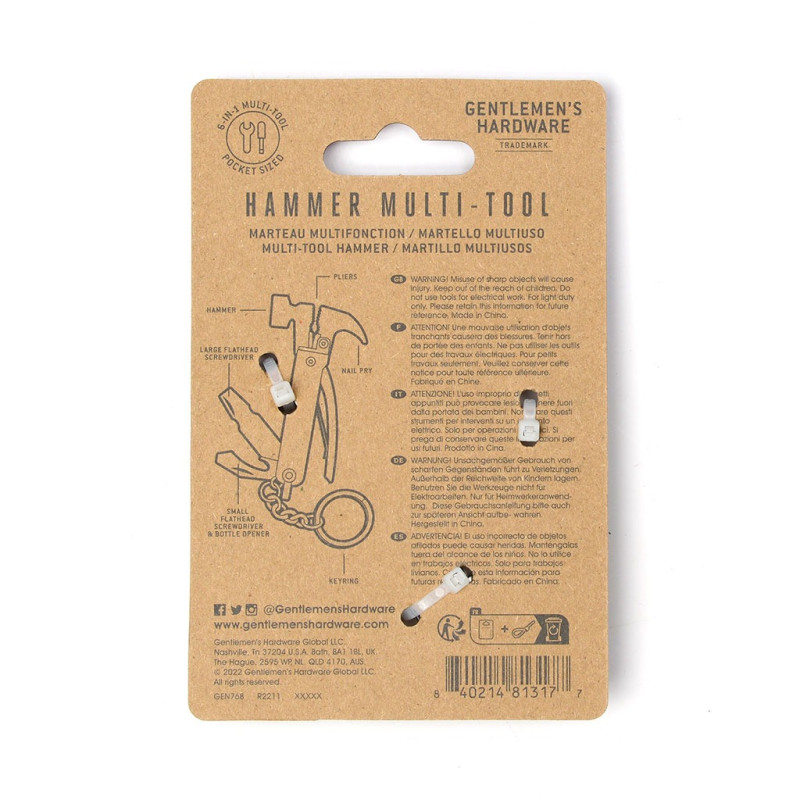 Gentlemen's Hardware Mini Multi-Tool avec Marteau