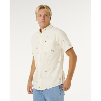 Chemise Manches Courtes Rip Curl Skelly Breach - Off White