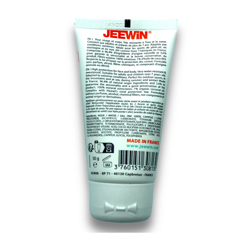Crème Solaire Minérale SPF 50 Jeewin