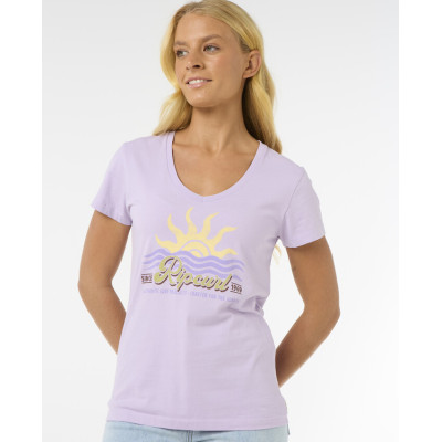 T-Shirt Rip Curl Cala V-Neck - Lilac