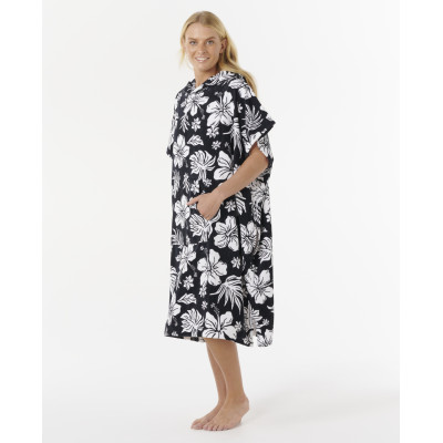 Poncho Rip Curl Mixed Hood - Black/White