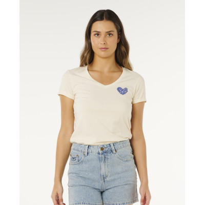 T-Shirt Rip Curl Heart V Neck - Lily