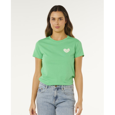 T-Shirt Rip Curl Heart Logos - Green