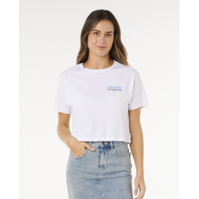 T-Shirt Crop Top Rip Curl Haley O - Optical White