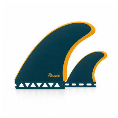 Dérives de Surf Phoenix Twin+1 Futures Fiberglass - Ochre/Indigo