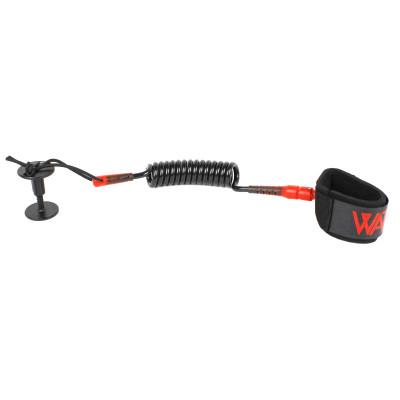 Leash Bodyboard Watt Poignet - Matt Black/Clear Red