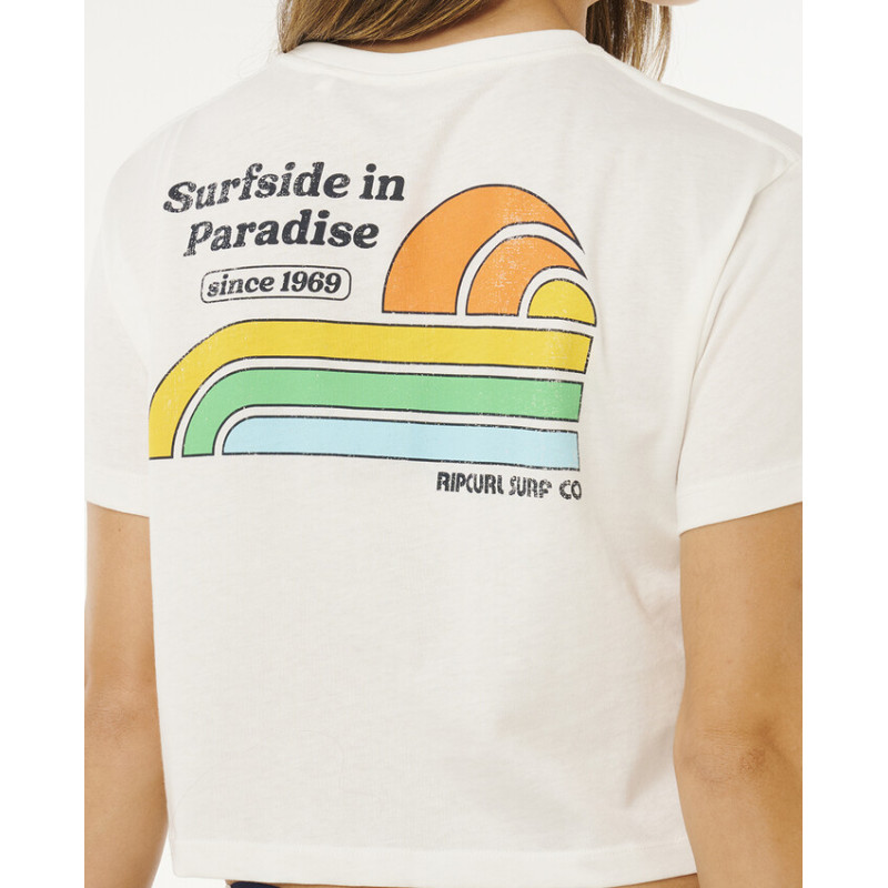 T-Shirt Crop Top Rip Curl Surf Side 