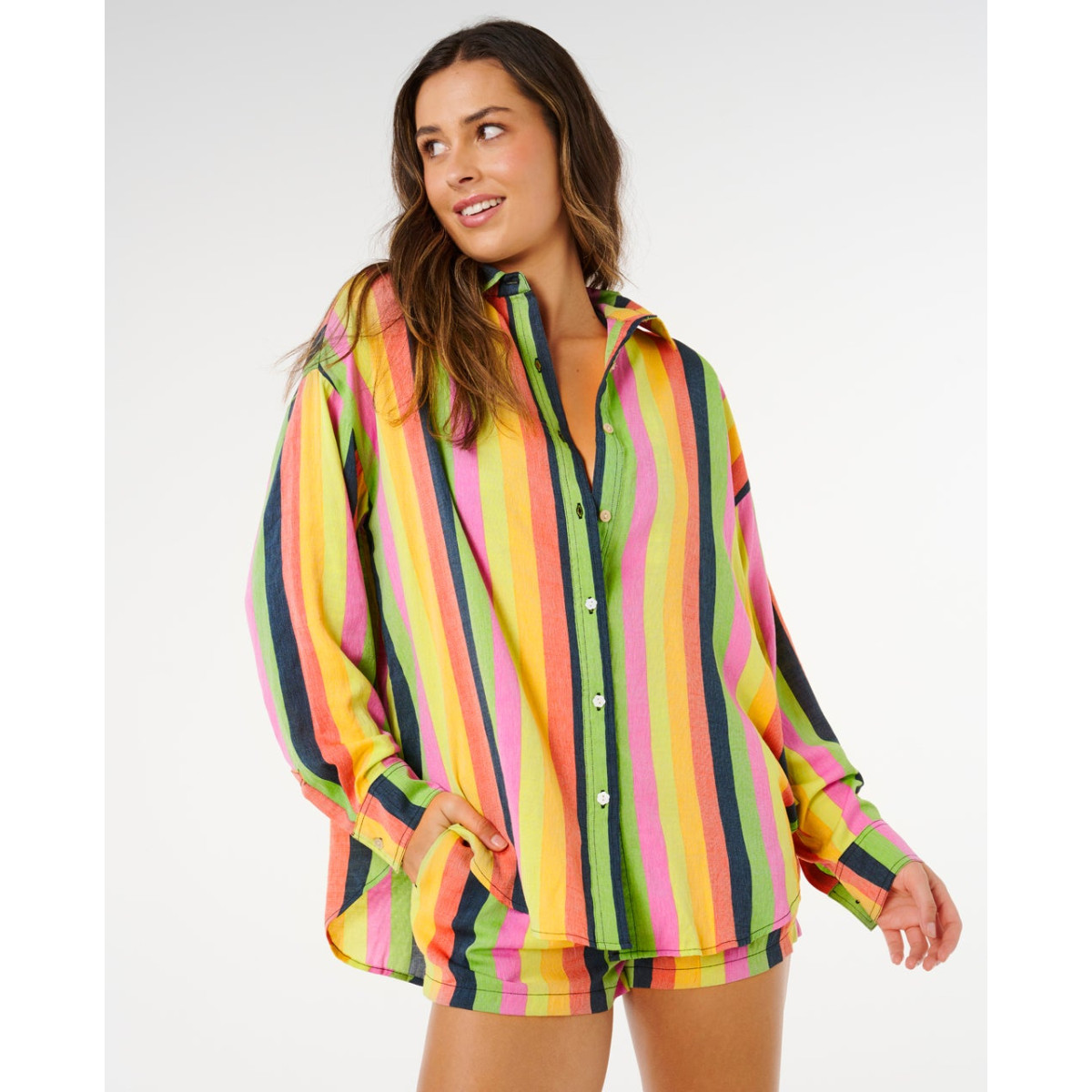 Chemise Rip Curl Rio Farm Neon Stripe Relaxed