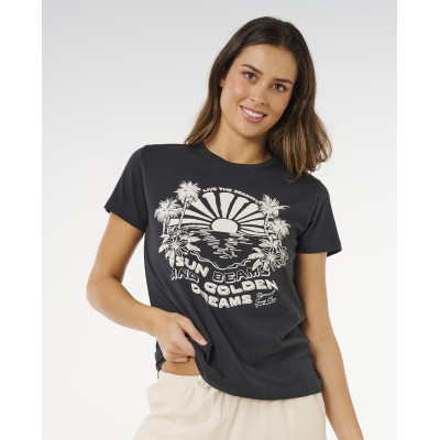 T-Shirt Rip Curl Femme Sun Beams - Washed Black