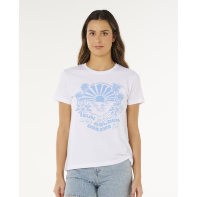 T-Shirt Rip Curl Femme Sun Beams - Optical White