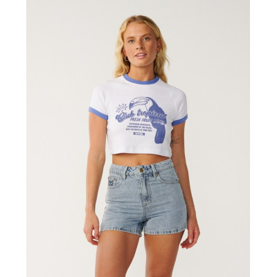 T-Shirt Crop Top Rip Curl Bossa Nova  - White
