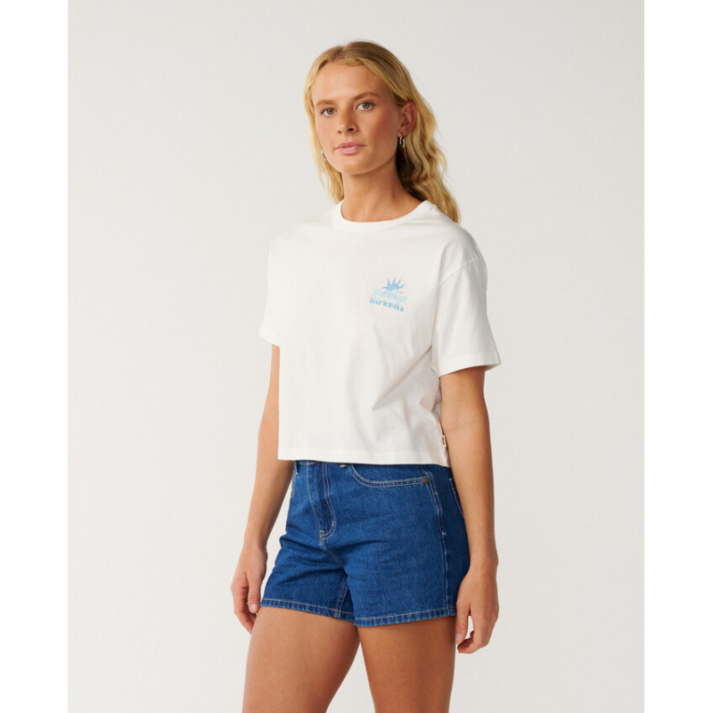 T-Shirt Crop Top Rip Curl Retro Swell