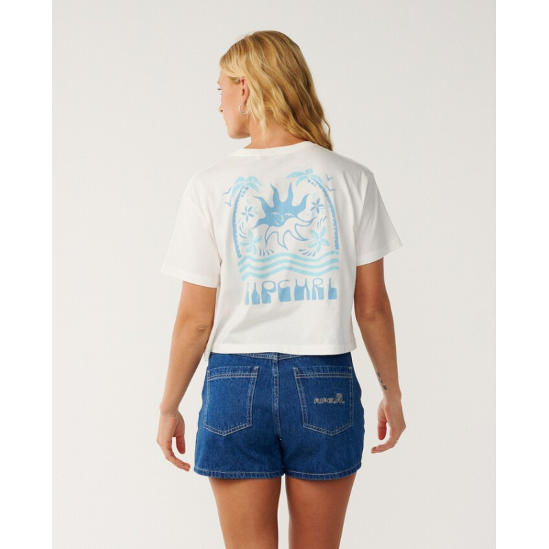 T-Shirt Crop Top Rip Curl Retro Swell
